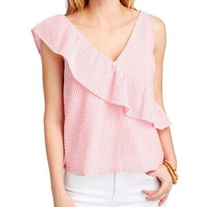 Vineyard Vines Seersucker Ruffle Top